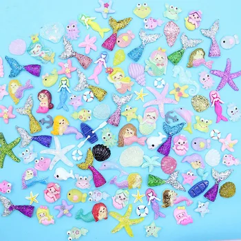 

Random 1/3/5/10pcs Ocean Series Charms For Slime Filler DIY Ornament Phone Decora Mermaid Charms Lizun Clay Slime Supplies Toys