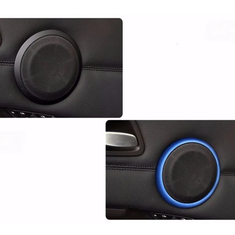 For BMW 3 Series E90 X1 2011-2015 Stainless Steel Interior Door Audio Speaker Frame Protection Decor Cover Stickers Accessories (8)