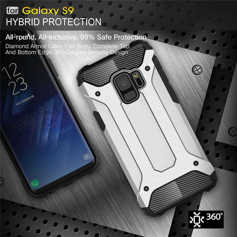 

WOJOQ Phone Case For Samsung Galaxy S9 S8 Plus S7 S6 Edge plus Shockproof Armor Matte Protective Cases Back Cover Shell Bag Capa