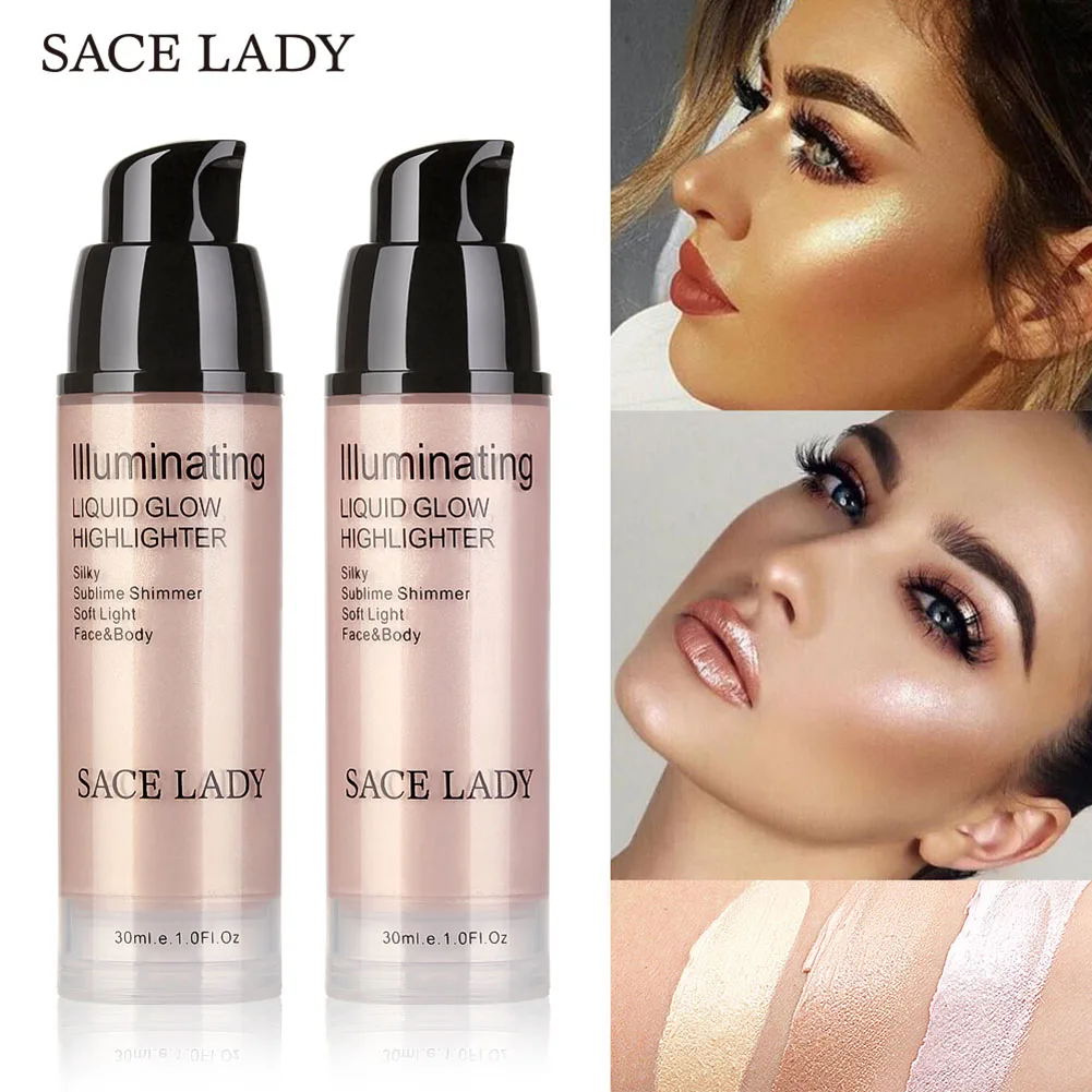 

Professional Liquid Highlighter Shimmer Bronzer Illuminator Make Up Glow Kit Face Body Makeup Tools MV99