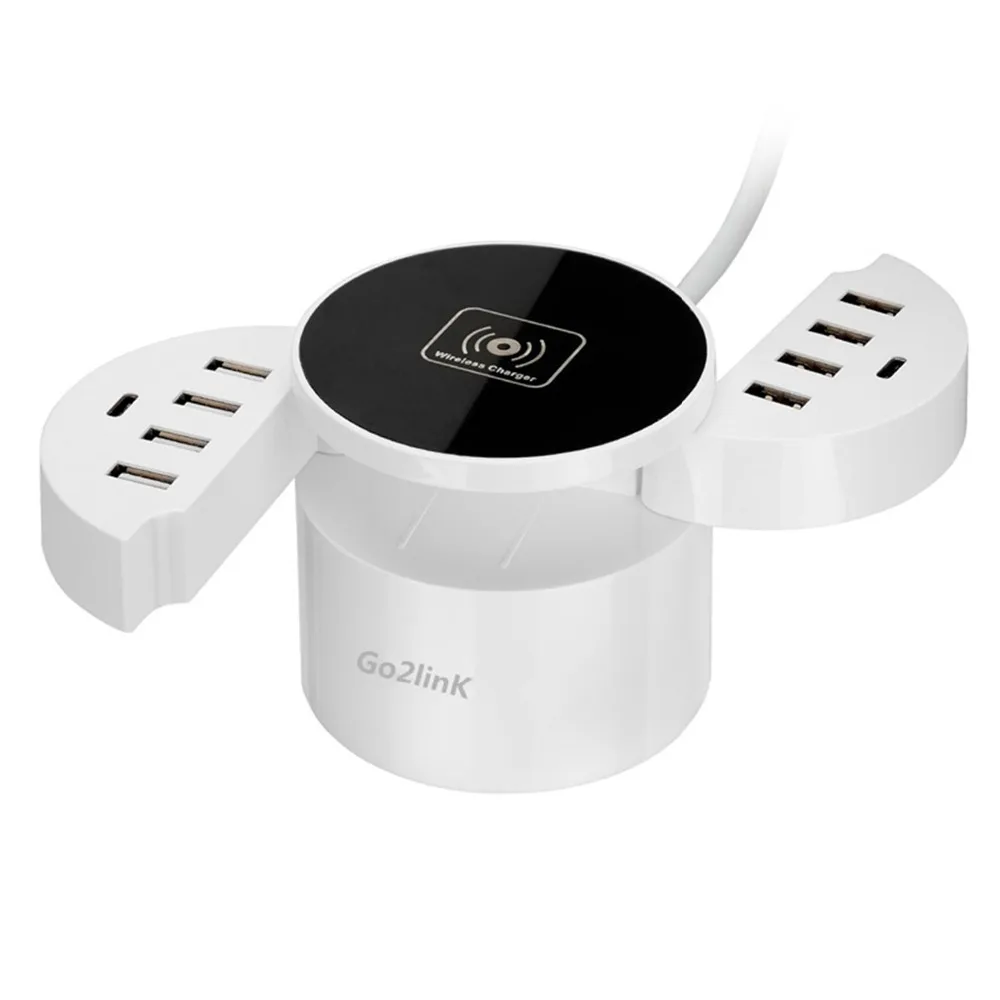 Go2linK متعددة الوظائف 10 منافذ usb desktop نوع c اللاسلكي شاحن شحن محطة حوض لل موبايل اللوحي Go2linK متعددة الوظائف 10 منافذ usb desktop نوع c اللاسلكي شاحن شحن محطة حوض لل موبايل اللوحي