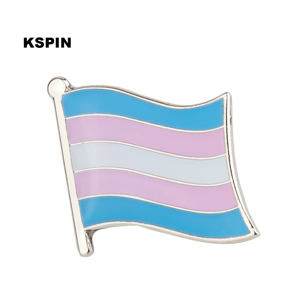 

Metal Pin Transgender Flag Gay Pride Badge Set Square Buttons for Clothes 1pcs