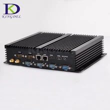 Kingdel безвентиляторный промышленный Мини компьютер Win10 Core i7 i5 i3 2 * Intel Gigabit LAN 6 * RS232 8 * USB Micro компьютер Linux 3g 4G Wi-Fi 2 * HDMI