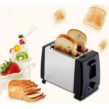 

Adoolla Mini Electric Toaster Stainless Steel 2 Slices Bread Baking Maker for Breakfast