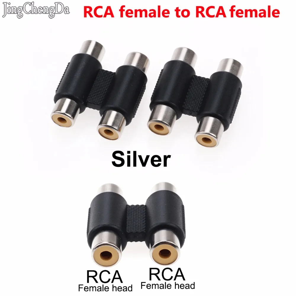 JCD Dual RCA Joiner Coupler Plug Single RCA Female to Female Audio