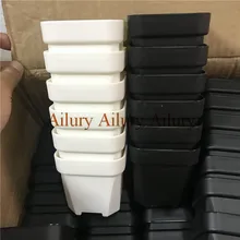 40pcs/lot,wholesale,White/black small extra thick shallow plastic square basin, home gardening plastic flower pot, meat bowl