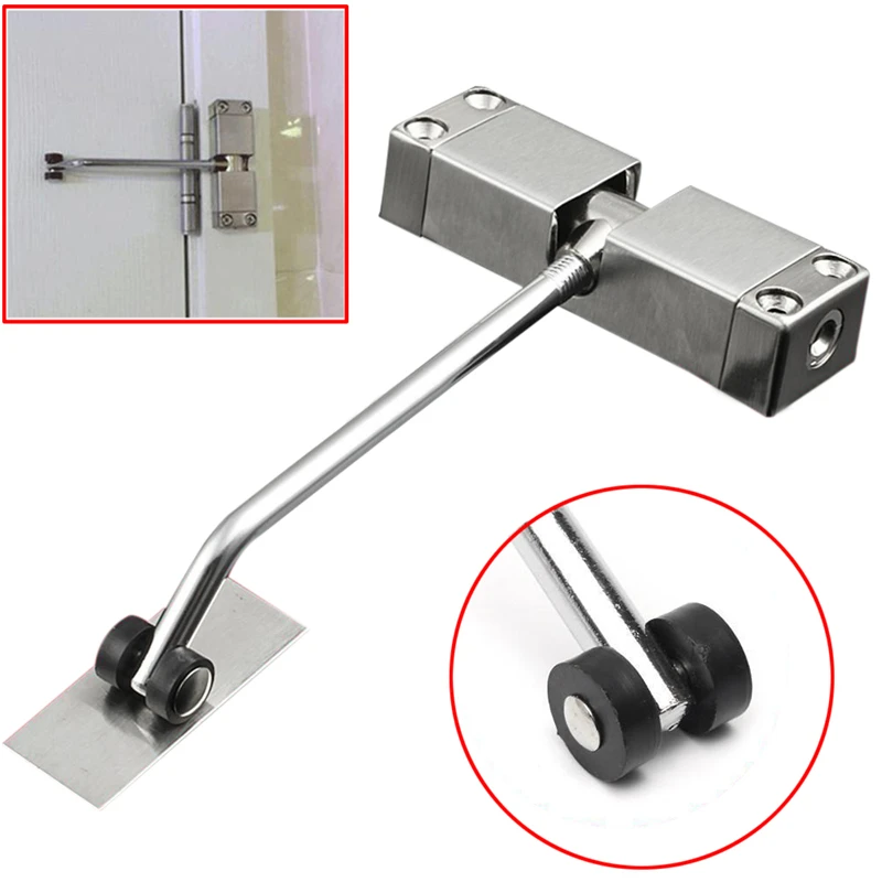 

Spring Door Closer Mute Automatic Mounted Stainless Steel Adjustable Surface Not Positioning Installation Furniture Hardware