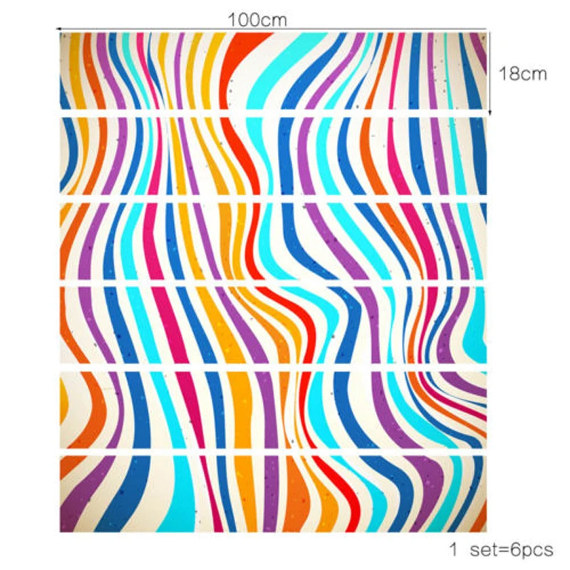 6Pcs/set 3D Self-adhesive  Vinyl Staircase Stair Riser Floor Sticker Wall Decal