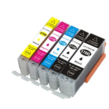 

Compatible Ink Cartridge Replacement for CANON PGI-570XL CLI-571XL with PIXMA MG5750 MG5751 MG5752 5753(1B+1PBK+1C+1M+1Y)5pack