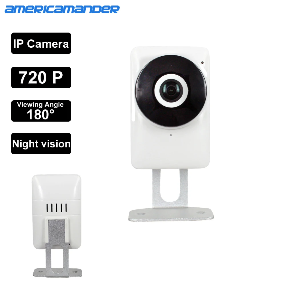  180 Degree Mini WiFi Panoramic IP Camera HD 720P Fisheye Micro SD Camera Wireless Network Audio Surveillance Night Vision Cam 