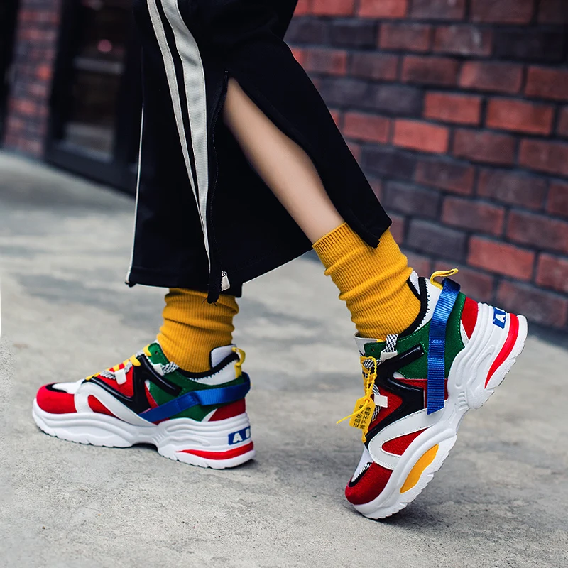 

Women High Platform Breathable Trainers Hot INS Ladies Comfortable Outdoor Thick Bottom Cushion Sneakers Women's Sports Shoes