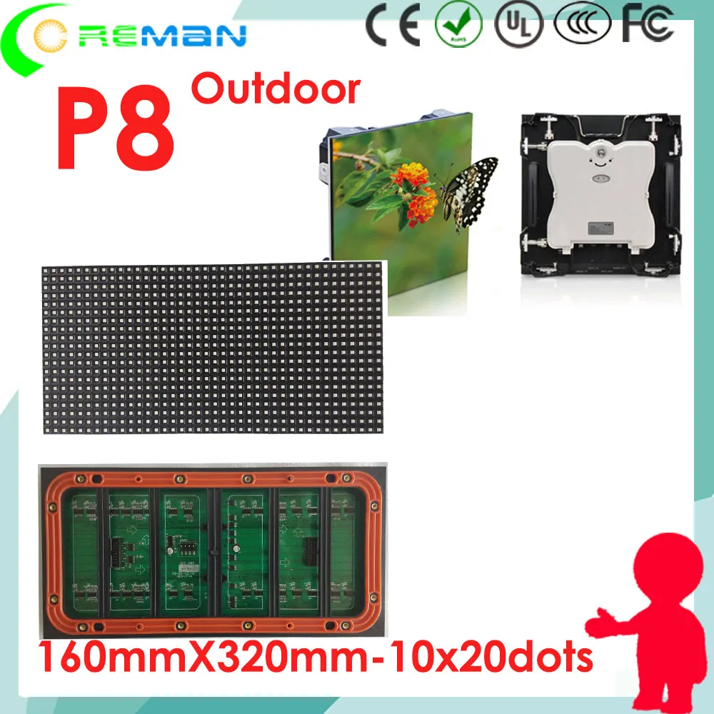 Aliexpress маршрутное такси грузовик мобильный легкий светодиодный экран панели P8 открытый модуль LED 160x320 мм p5 P8 тонкий светодиодный вывеска