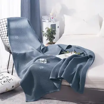 

Summer cotton towel quilt bedroom comforter Solid Color soft single double blanket Office nap blanket thick Warm bedding quilts