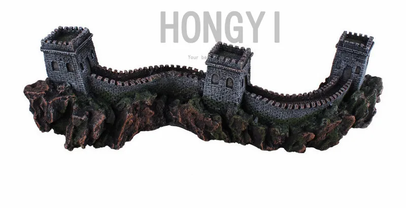 HONGYI, 1 шт., украшение для аквариума, ландшафтный дизайн, Великая стена, скала, китайский стиль, украшение для рукоделия, размеры S, L