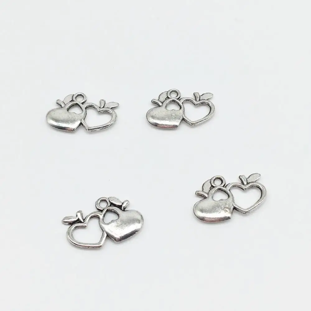 

Модные антикварные подвески в виде сердца, яблока, 27 шт., подвески в виде сердца, подходят для самостоятельного изготовления ожерелий, серег, браслетов, ювелирных изделий