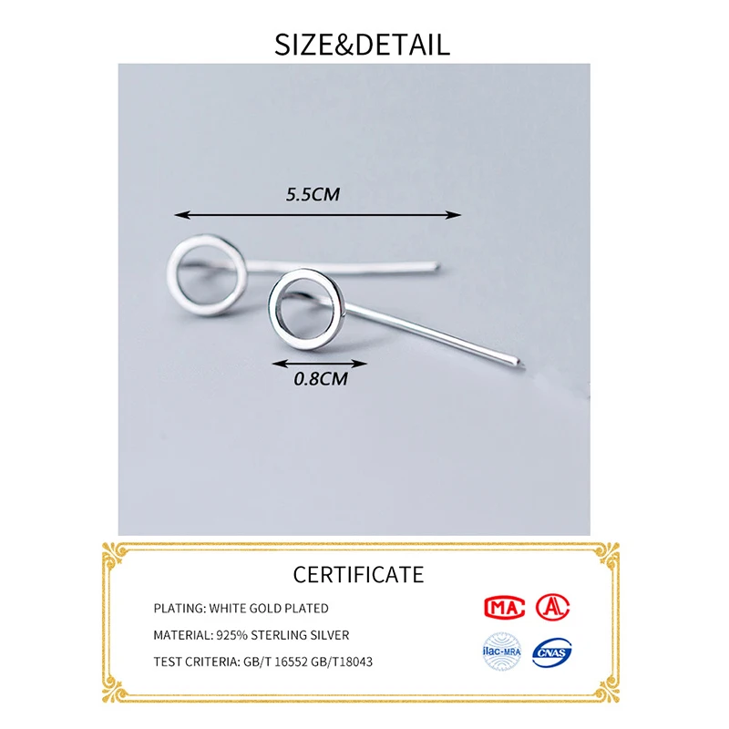 INZATT Real 925 Sterling Silver Minimalist Hollow Round Drop Earrings For Elegant Women Party Fine Jewelry 2019 Accessories