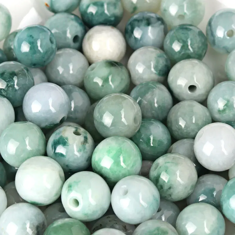

15PCS Natural Grade A Jade (Jadeite) loose Round bead/ Size: 13mm (Wholesale)