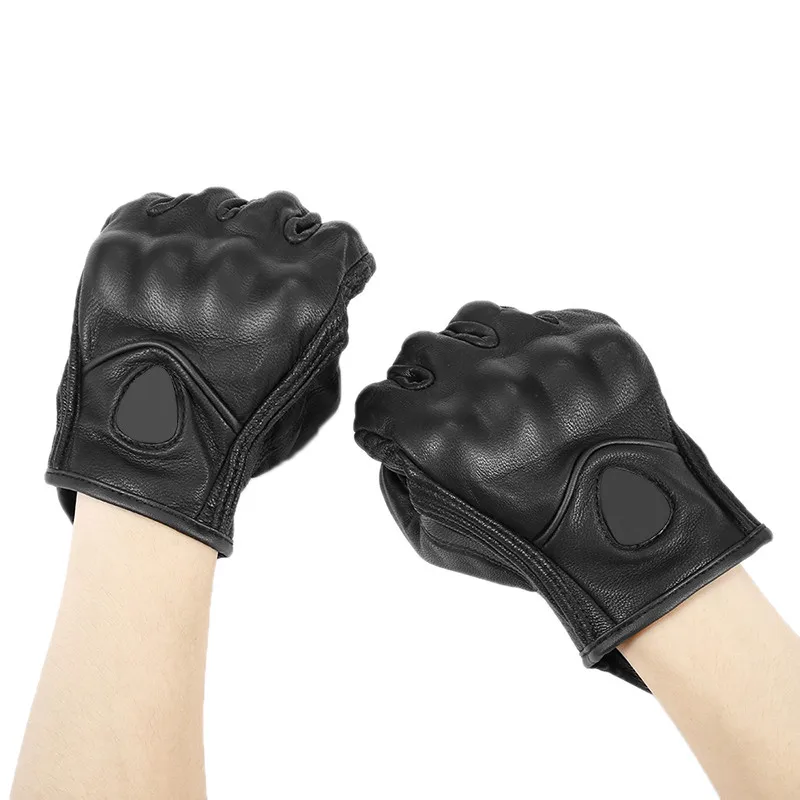 1 пара из натуральной кожи черные унисекс неперфорированные погоня уличные мотоциклетные гоночные перчатки Авто Стайлинг автомобиля аксессуары для кемпинга