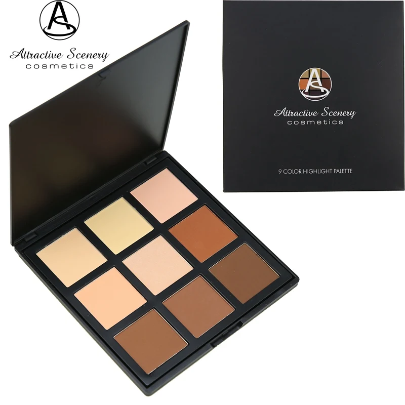 

9 Color Contour Powder Palette Attractive Scenery Brand High-quality Makeup Face Pressed Powder Concealer Cosmetics