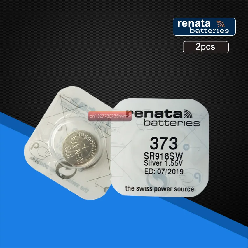 2 упаковки часов renata с оксидом серебра 373 SR916SW 916 1 55 V 100% батарея|Часовые батарейки| |