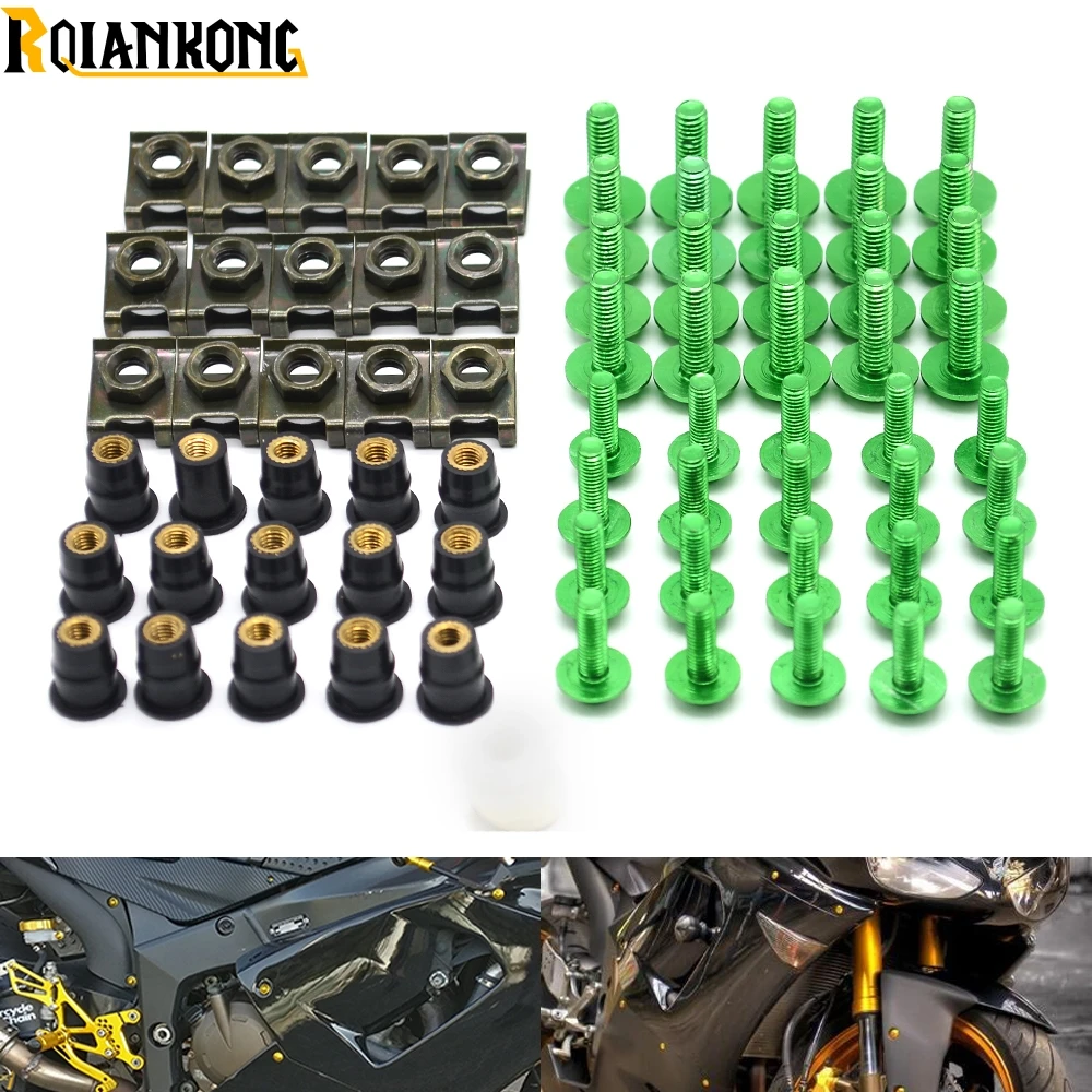 

Motorcycle Fairing Bolts and Windscreen Bolt For Kawasaki ZX-9 ZX-9R ZX-500R ZR-10R ZR-6R ZR-750 ZZR1200 ZZR600