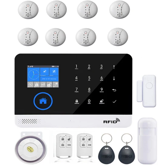 SmartYIBA беспроводная wifi сигнализация 3g Домашняя безопасность домашняя сигнализация с датчиками дыма приложение пульт дистанционного управления для умного дома GPRS SMS сигнал - Цвет: 104820