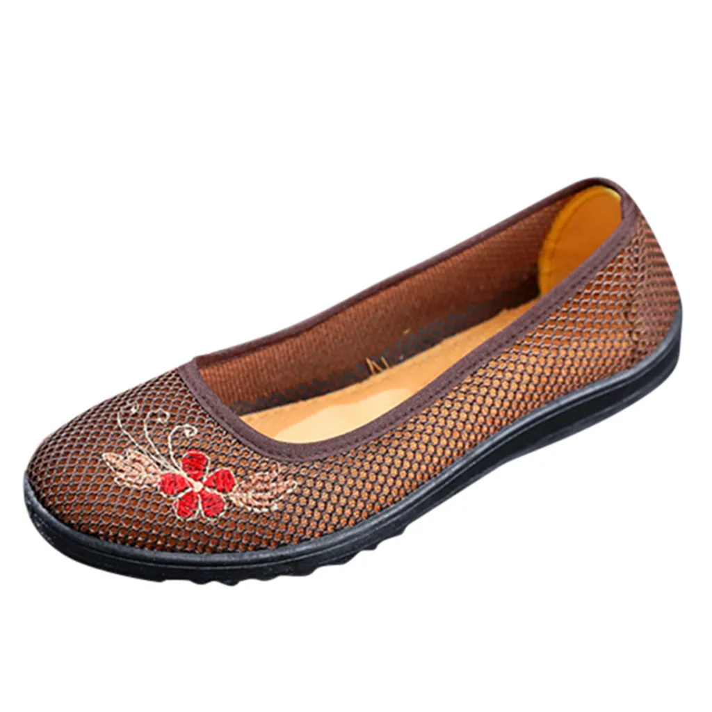 

Womail 2019 Summer Women's Fashion Casual Mesh Floral Flat With Slip On Breathable Soft Dance Shoes Comfortable Womens Flats
