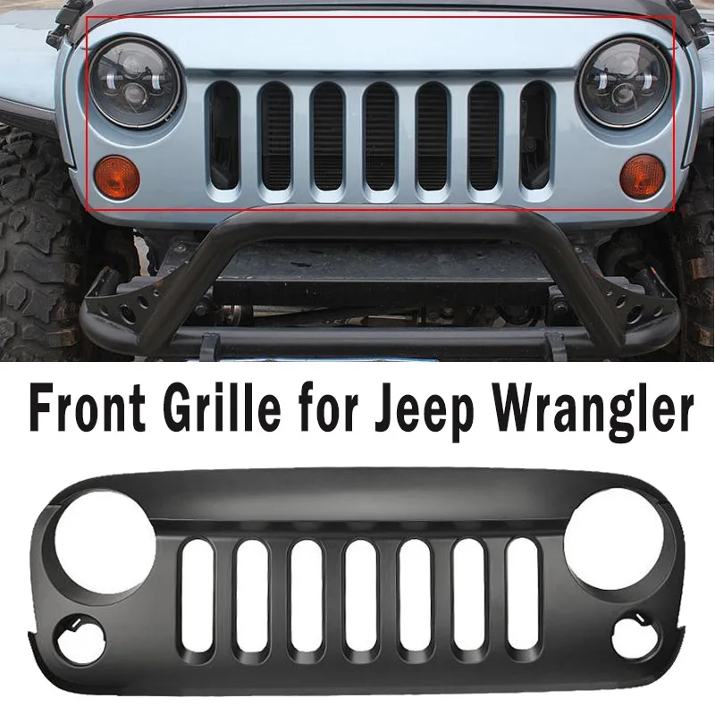 Partol Black Front Grill Big Eye with Holes Cutout for Headlights Turn