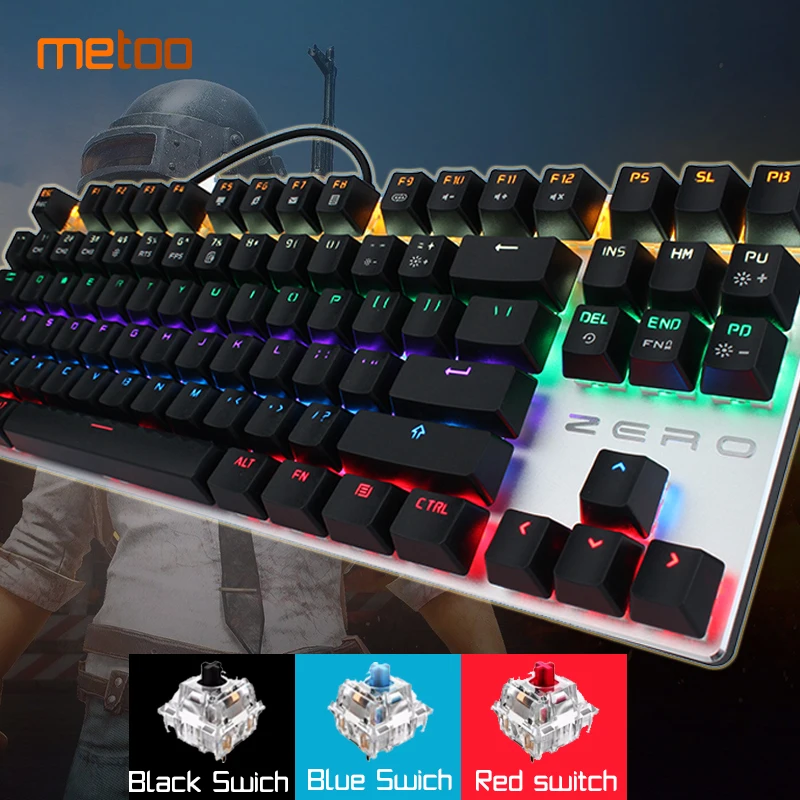 

Russian delivery Mechanical Gaming Keyboard 87/104 Keycap LED Backlight USB Wired Keyboards Anti-Ghosting Blue/Red/Black Switch