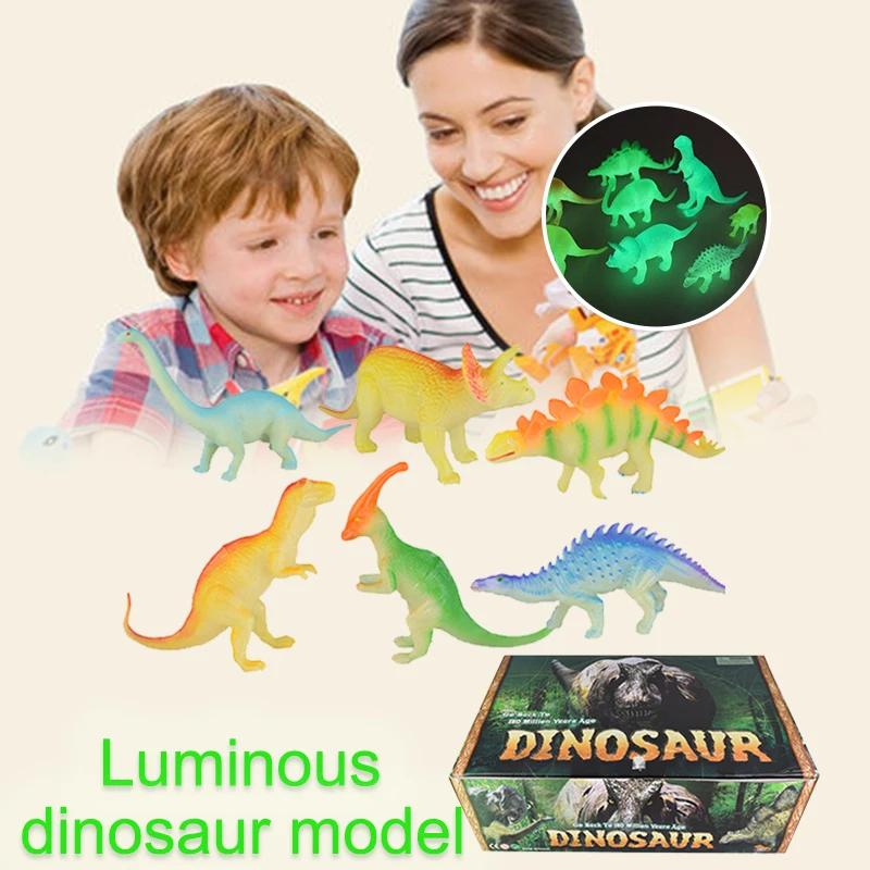 Забавный динозавр флуоресцентный динозавр Коллекция модель моделирование Decroration светящиеся серебристые динозаввечерние р партия подарки