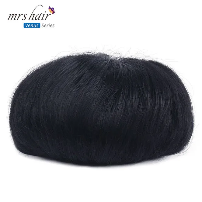 MRS HAIR мужской парик Remy человеческие волосы кружева Тонкий ПУ заменить мужчин t система Toupees мужские волосы парики