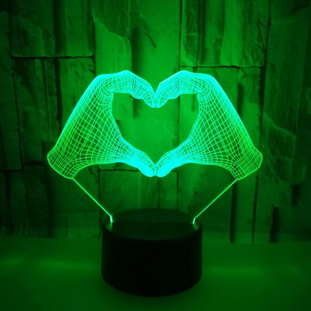 Датчик Светодиодный 3d-ночник знак любви с 7 цветами света для украшения дома лампа потрясающая визуализация Оптическая иллюзия