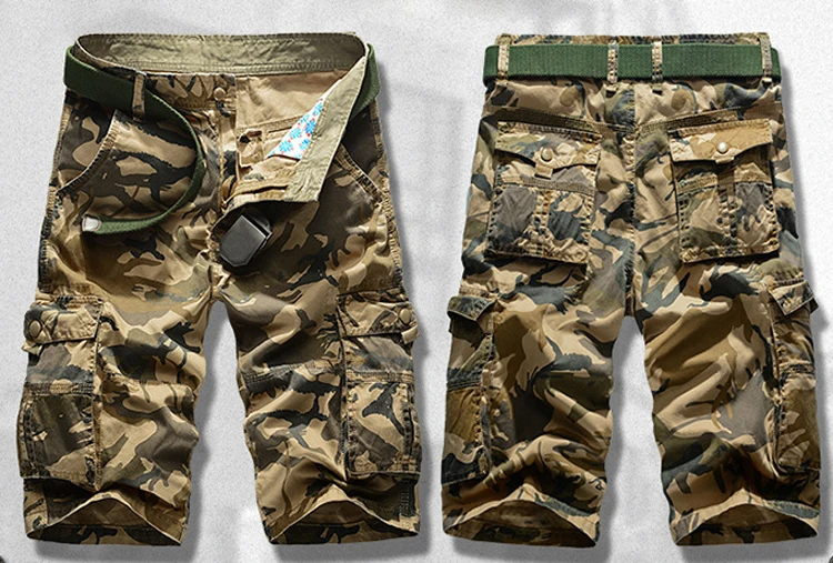 Летние мужские карго-шорты камуфляжные хлопковые военные камуфляжные мужские платформа для катания шорты Модные дышащие хлопковые