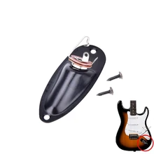 1 Unidades barco entrada salida Jack plate socket con Tornillos para Fender Strat Guitarras negro