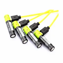 4 pcs/lot ZNTER BATTERIE 1.5 V AAA 400AWH USB Rechargeable au lithium batterie + 1USB câble flash jouet souris batterie