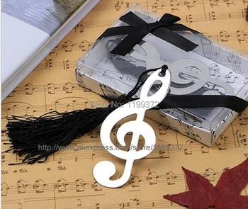 

100pcs Music Note Aluminum Alloy Bookmark Bookmarks Marker Label Tassels Box Wedding Birthday Baby Angel Snow Favour Gift