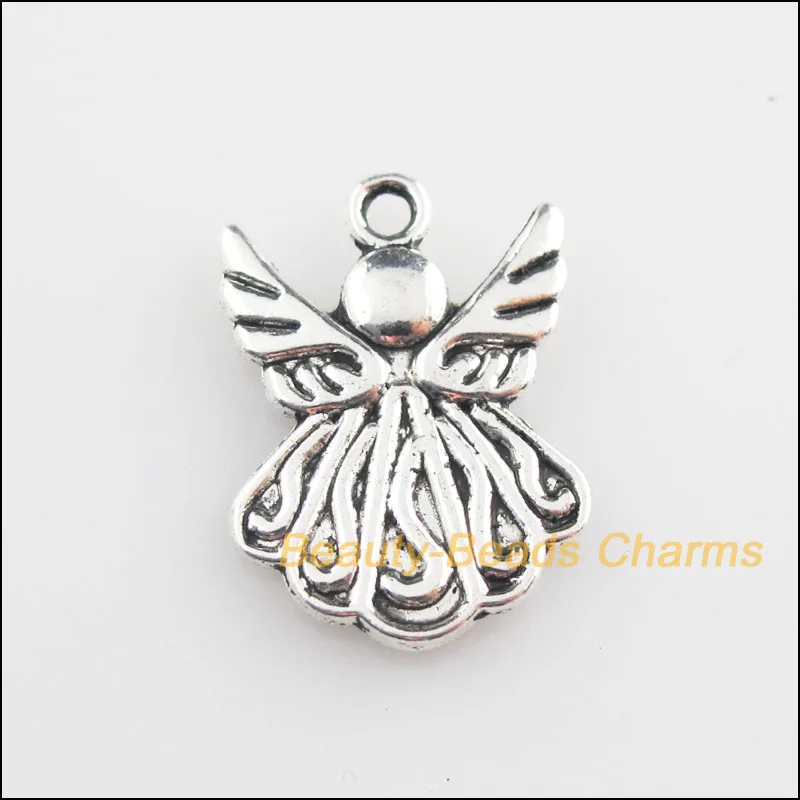 

New 8Pcs Tibetan Silver Tone Dancing Angel Wings Charms Pendants 15x21.5mm