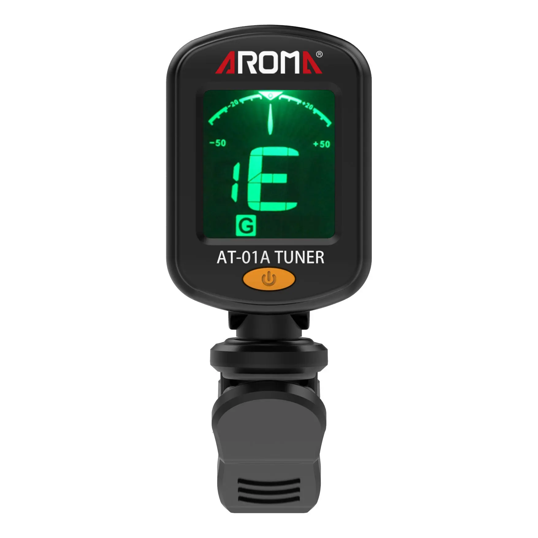 AROMA acoustic guitar tuner mini portable clip-on digital electric professional ukulele Bass LCD tuner AT-01A Foldable Rotating