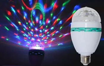 

cheap Big E27 3W AC90-260V Colorful Auto Rotating RGB LED Bulb Stage Light Disco DJ Party Lamp Holiday Bulb for Bar KTV Lighting