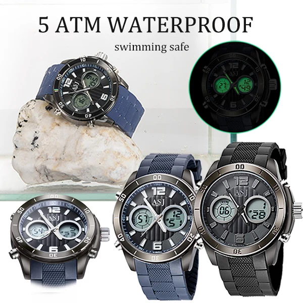 

Fashion Men Casual Analog Quartz Business Watch Sport Waterproof Military Silicone Band Backlight Wristwatch LXH