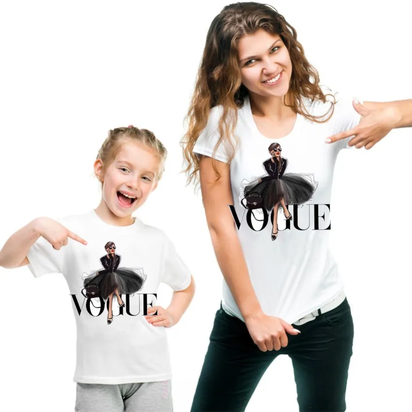 

New Cartoon Family Matching Outfits Cotton T-Shirt Mother Daughter Clothes CT-1911