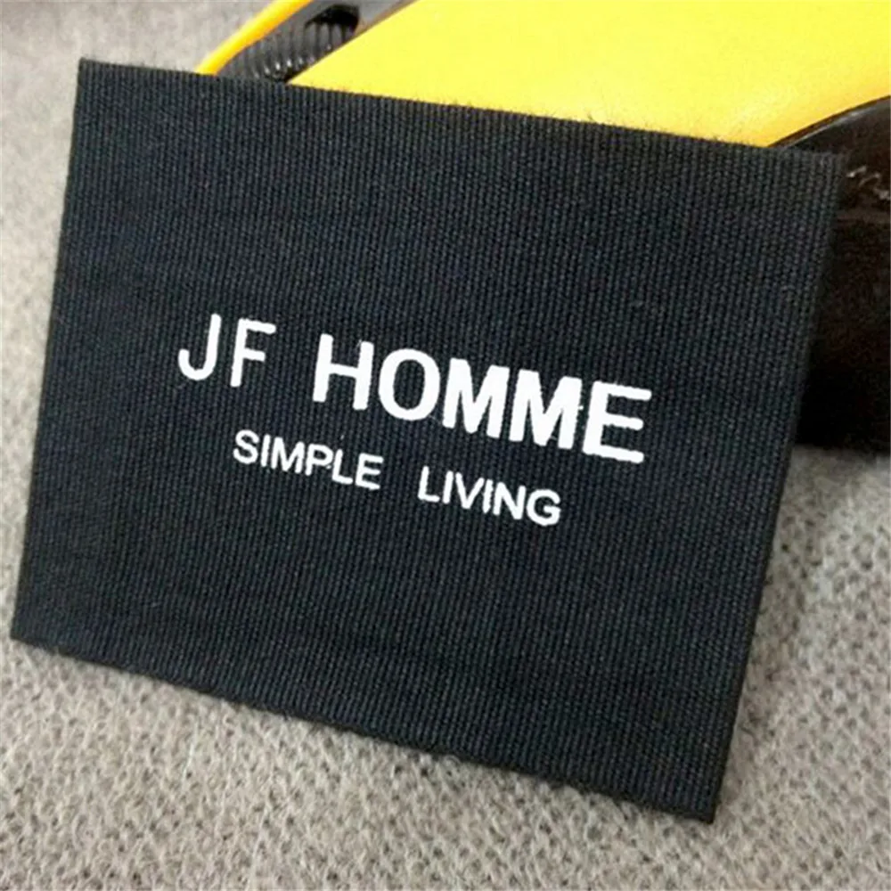 

2000pcs Custom Separate Cut Black Cotton Garment Labels Customize Fabric Brand Name Printed Cotton Labels