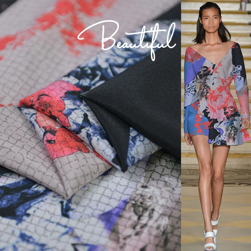 

19 Summer New 138cm Wide 16momme 100%silk Crepe De Chine Fabric for Women Dress Printed Cloth for Diy Sewing Sale Hot