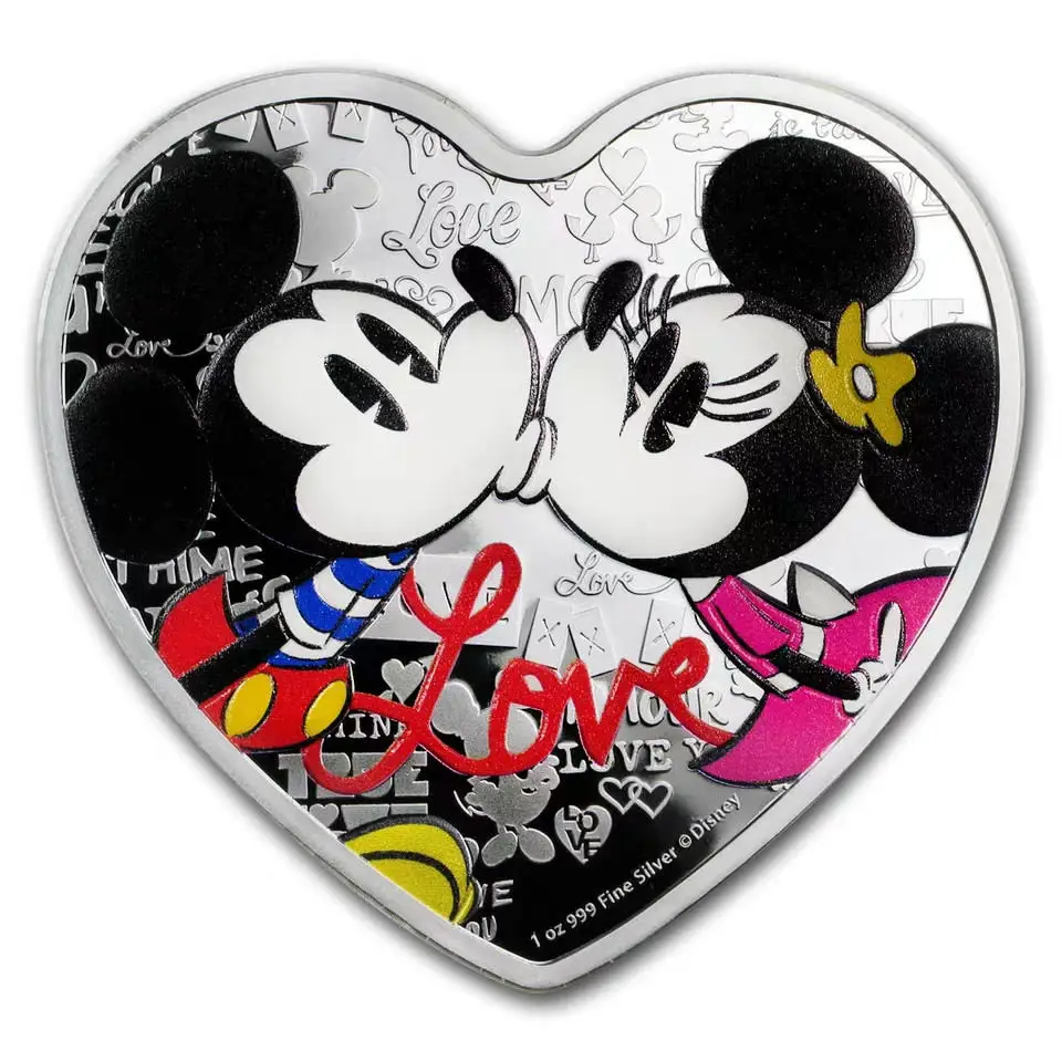 

1Pcs Fashion Silver Heart Shape Love Commemorative Coins Wedding Decoration Valentine Gift I Love You To Tourist Souvenir