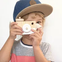 Wooden Camera Kids Toy Baby Gift Children Wood Neck Decor Room Photography YJS Dropship