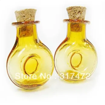

Tiny colored round wine bottles glass vials pendant cork bottle charmpendant 25x20mm 100PCS