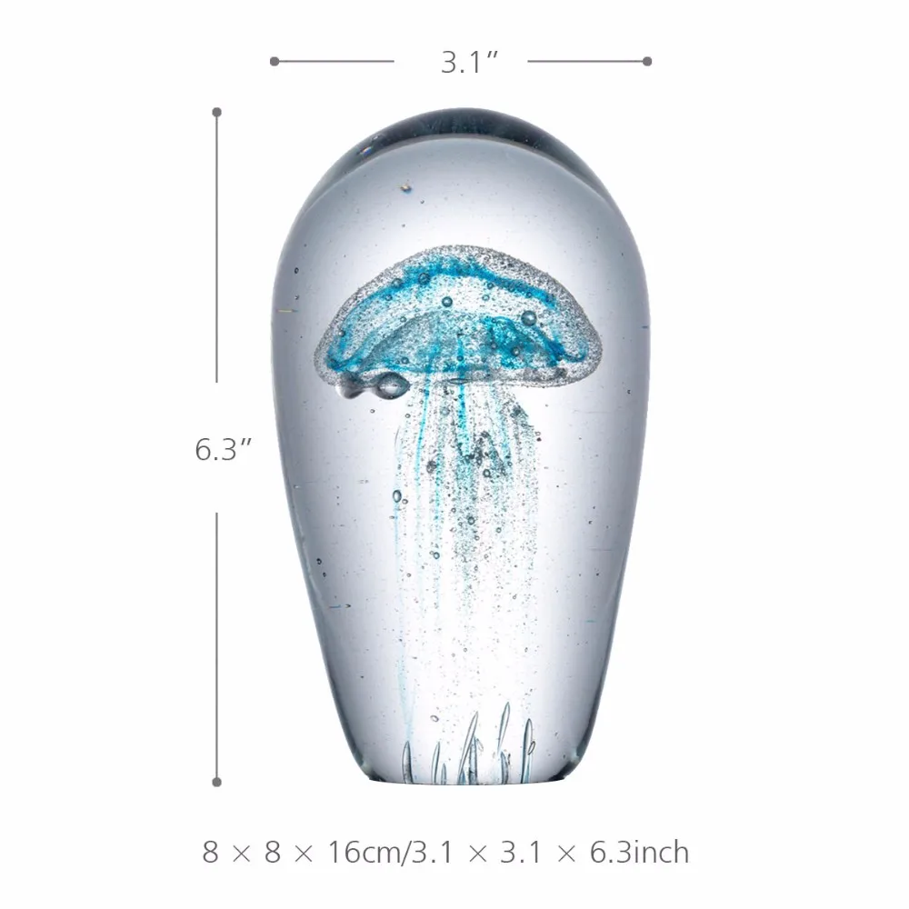 Tooarts голубые Медузы стеклянные фигурки домашний декор стеклянные Медузы Minature Статуэтка стекло ремесло подарок для дома и офиса