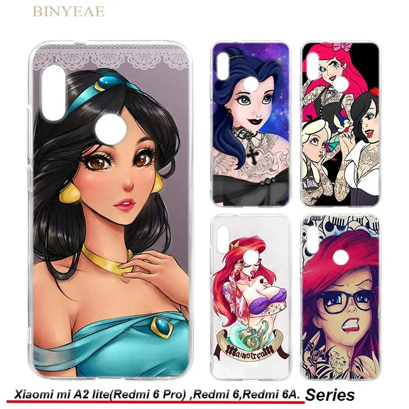 

BINYEAE Tattooed Princess Ariel The Little Mermaid Soft Case Cover for Xiaomi Mi A2 lite & Redmi 6 Pro 5.84 inches Redmi 6 6A 5.