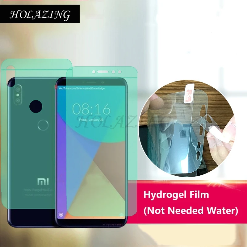 

HOLAZING New No Required Water Hydrogel Film 4D Full Coverage Screen Protector for Xiaomi A2/Mi A2/6X Mi6X AUTO Fixed Skin Layer