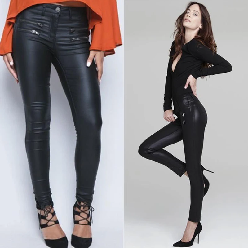 Эластичные женские брюки из искусственной кожи в готическом стиле панк-рок; узкие брюки на молнии; байкерские леггинсы; стильные мотоциклетные уличные брюки размера плюс